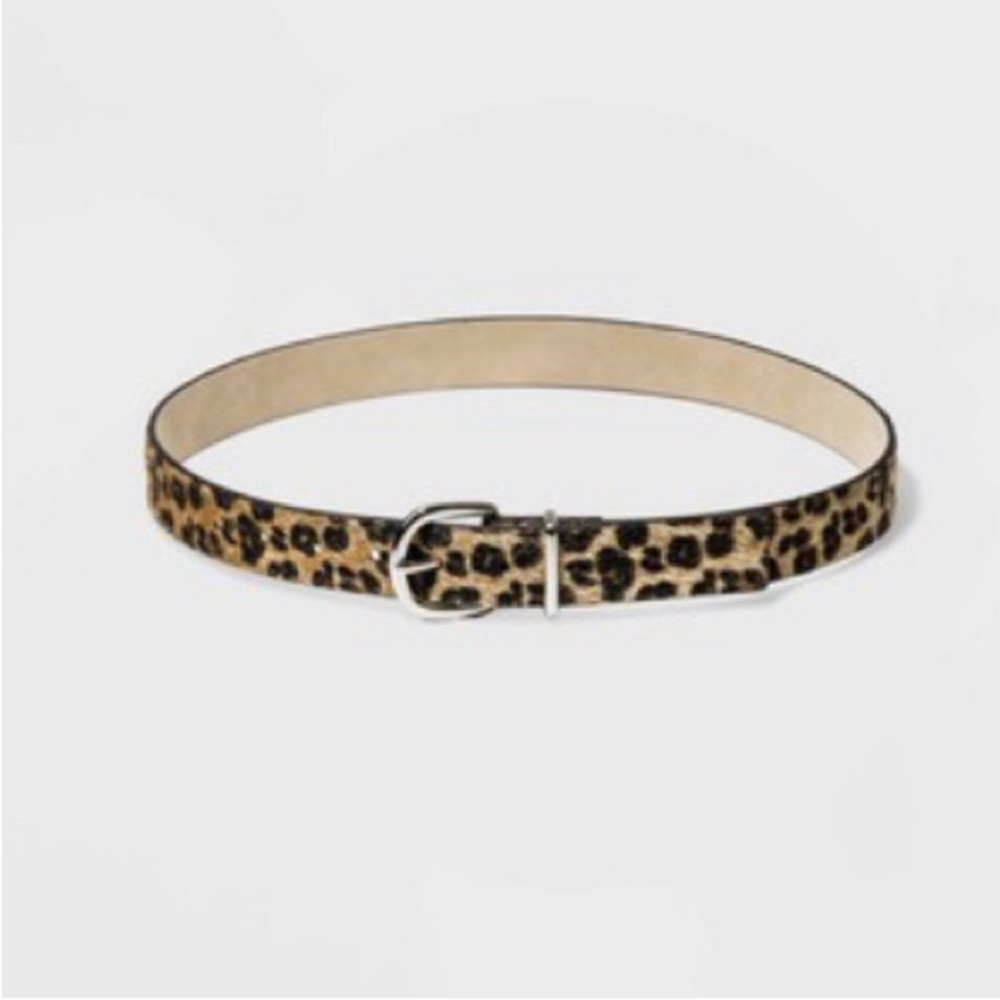 NWT Leopard print calf hair belt